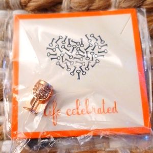 KEEP Wine Glass Pave Rose Gold Charm